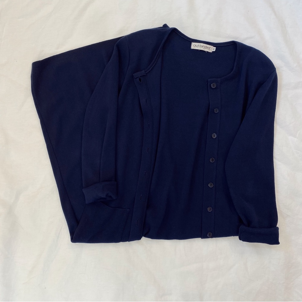 Vintage Cotton Floor‎ Length Cardigan Duster Sweater